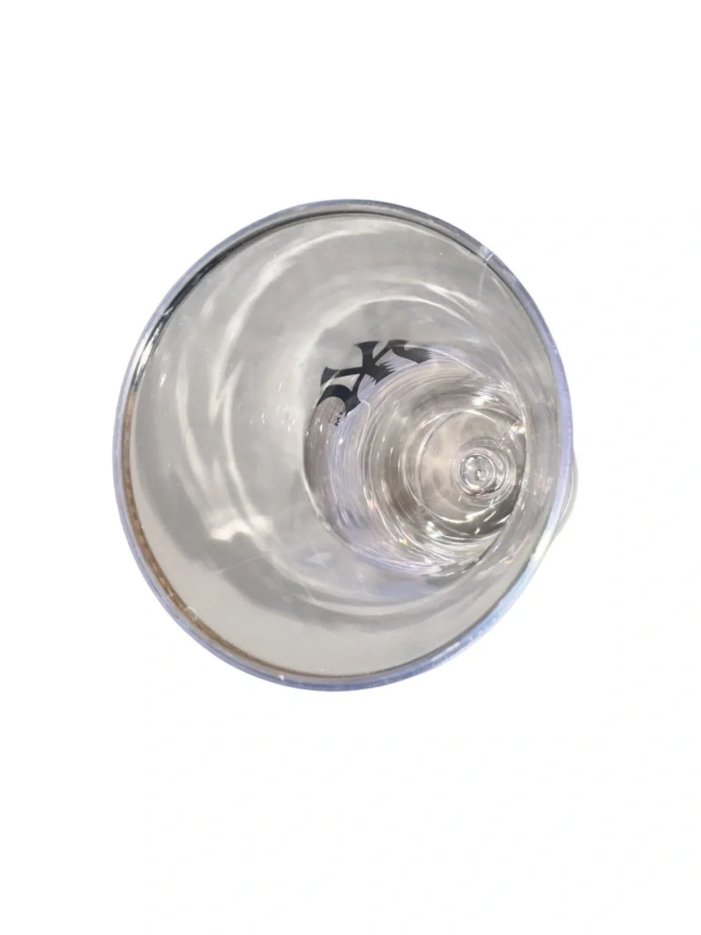 New York Yankees Clear Plastic Drinking Cup with Navy Logo